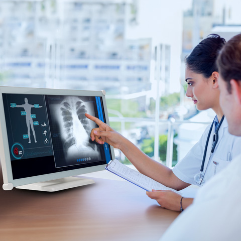 IP65防護等級的多點觸控螢幕示意 IP65防護等級的多點觸控螢幕示意