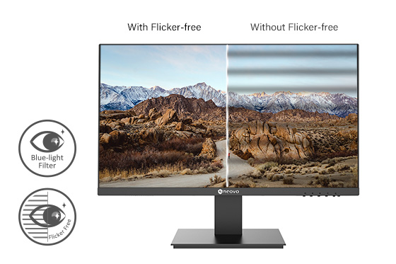Full HD monitor features blue light filter and flicker free eye-care technology