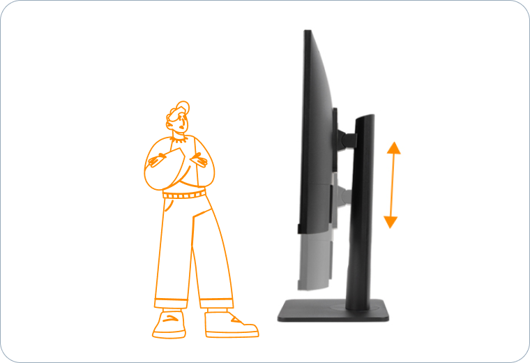 MH2702 無邊框影音娛樂螢幕上下高度調整示意