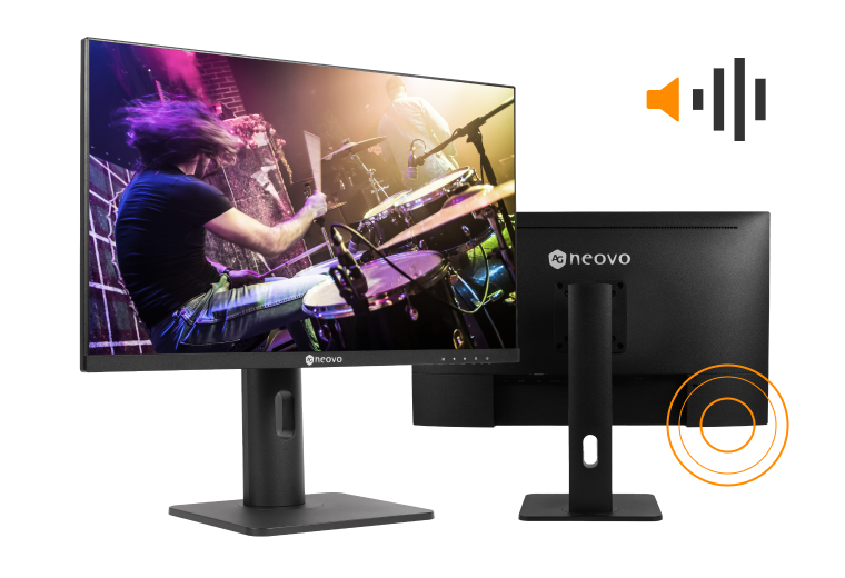 MH2402 無邊框影音娛樂螢幕 1W 喇叭位置圖