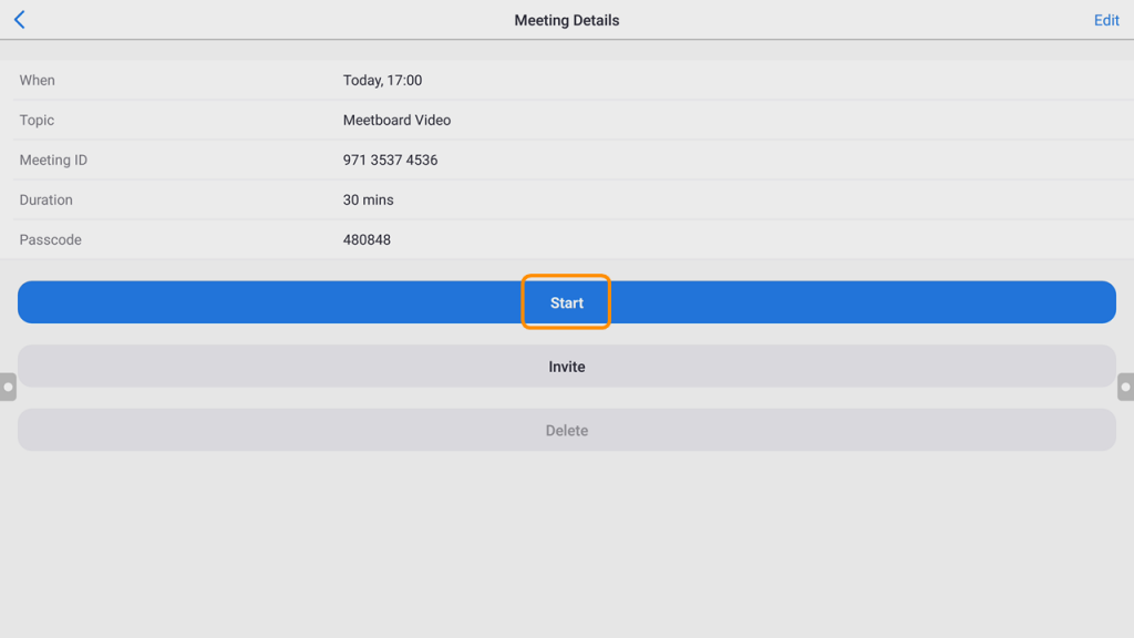 start the meeting on Zoom