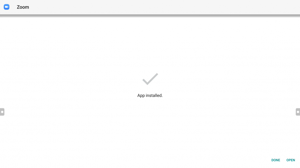 Zoom app installed on Meetboard