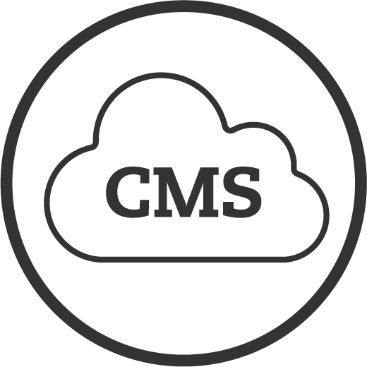 雲端內容管理軟體黑線稿圖示