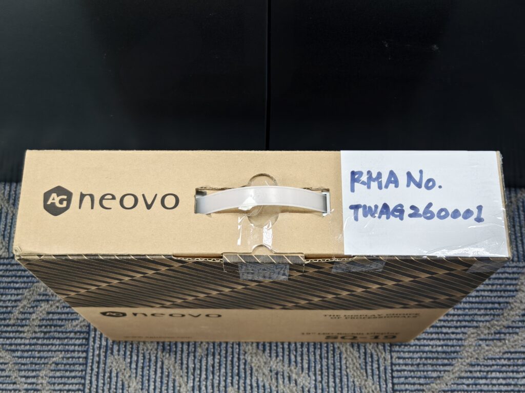 封箱後貼上RMA No.,待快遞人員確認包裝完整,才會予以收件_包裝方式圖片