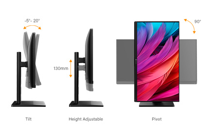 AG Neovo EM2451 24 inch 4k monitor with height adjustable, pivot_Mobile