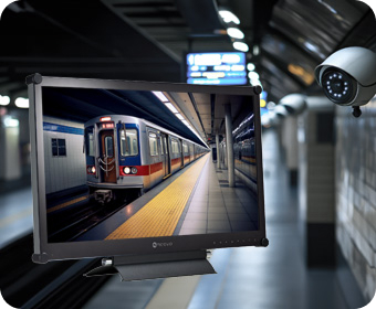 AG Neovo SDI surveillance display in train station platform_mobile