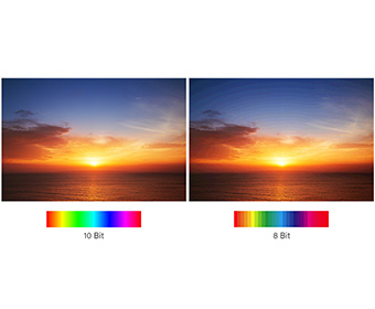10 bit vs. 8 bit 色深比較圖示_手機版