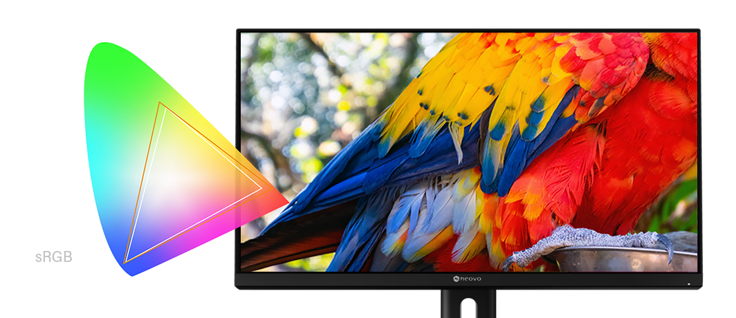 EM2751 涵蓋 100% sRGB 色域標準圖示