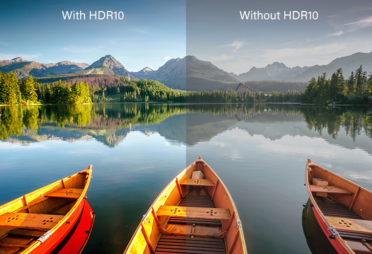 有無支援 HDR 10 畫面比較