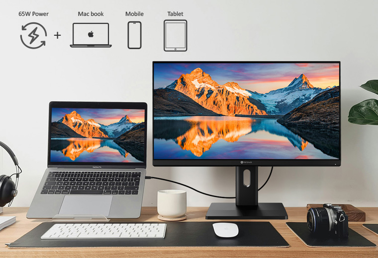 EM2451 24吋 4K USB-C 廣色域專業繪圖旋轉螢幕支援 Mac 裝置 65W Type-C 充電